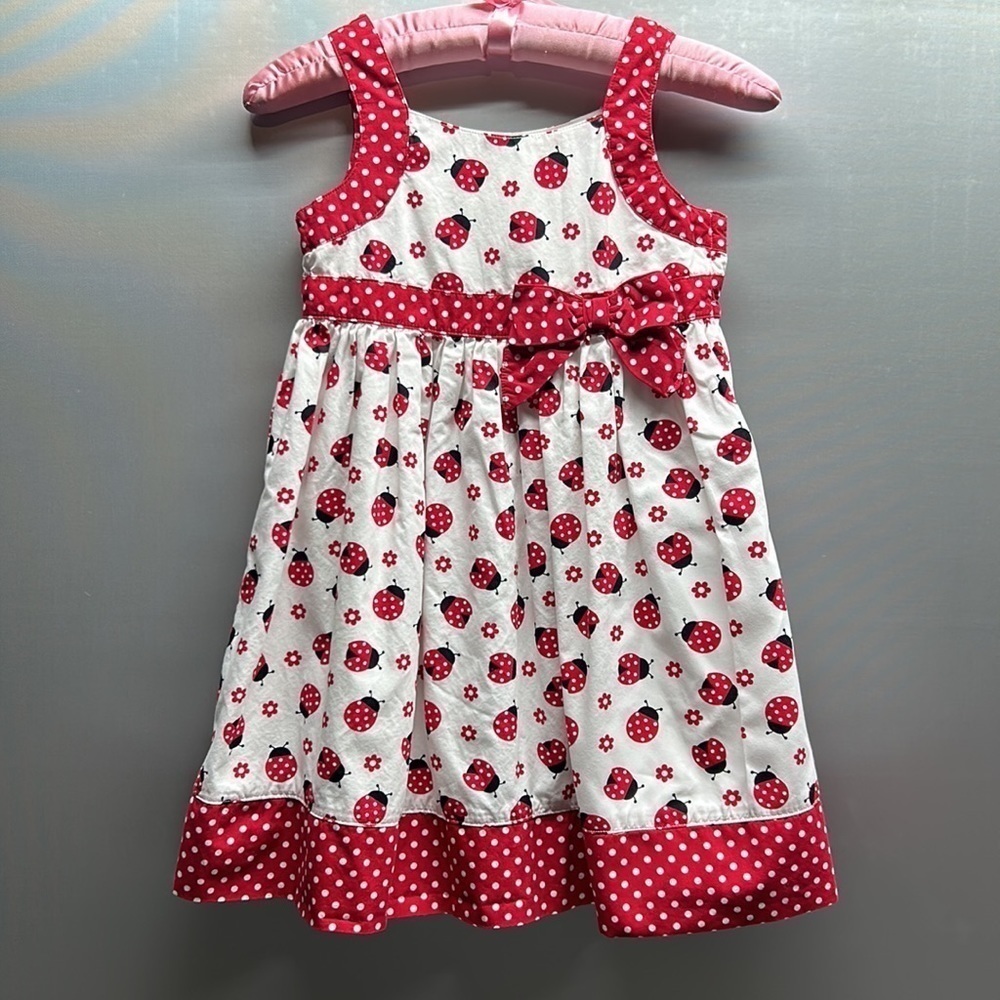 Gymboree beetle bug summer dress size 7 peplum style